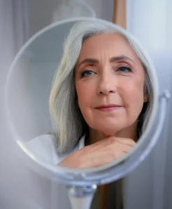 Mirror Reflection Female Wrinkled Face | Mizu